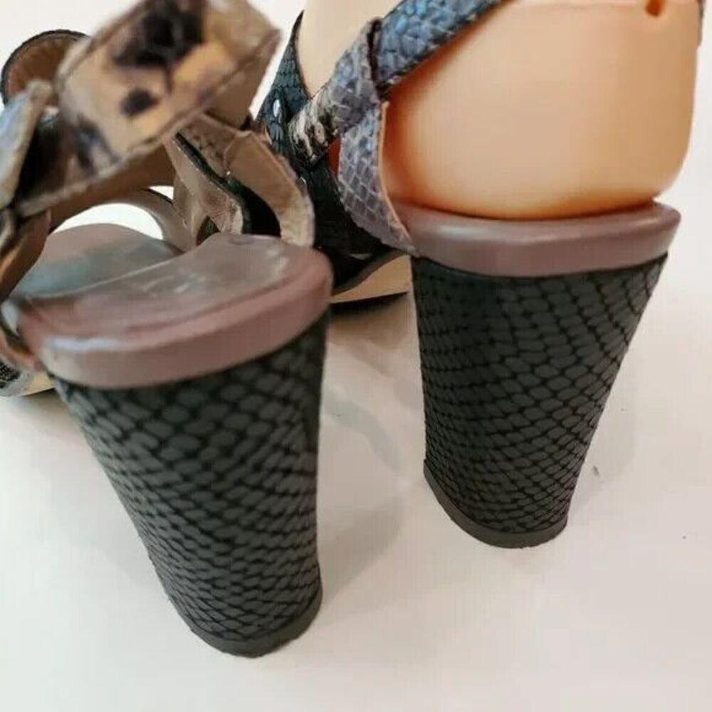 LN! Anyi Lu Python Heel Sandals womens size 36.5 / 6 Mixed Animal Print textures - Picture 2 of 5